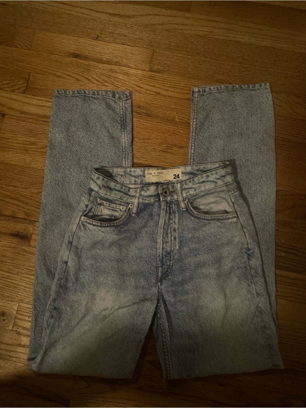 Rag & Bone Miramar straight leg light wash liquid jeans